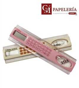 CALCULADORA C/REGLA  AMARILLO MOD. CA-256-OE